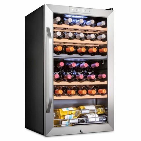 shallow depth dual zone wine cooler