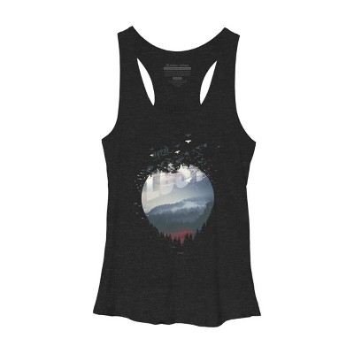 Women's Design By Humans Happily Lost In The Forest By HappyMelvin Racerback Tank Top