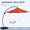 HYLEORY Outdoor Curvy Cantilever Umbrella with Sand Bag Base, Size: 132"/144" - 3 of 4