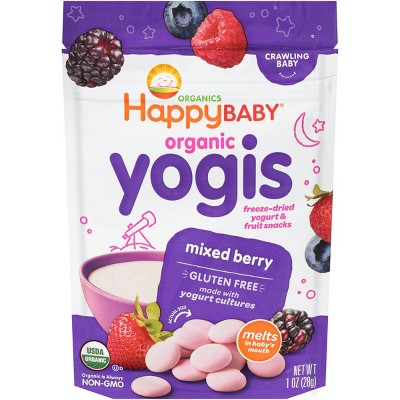 HappyBaby Organic Yogis Mixed Berry Yogurt &#38; Fruit Baby Snacks - 1oz