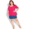 Women's Plus Size Quirky Top - raspberry | CITY CHIC - 3 of 4