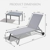 PAGED Outdoor Lounge Chair with Wheels and Side Table 5 Adjustable Position Patio Chair for Outside, Pool, Beach - 3 of 4