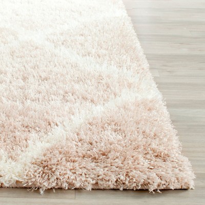 Ivory and Beige Rectangular Shag Area Rug