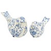 TopComfy Decorative Objects 2 Pack Chinoiserie Ceramic Birds with Blue Floral Motifs Decorative Farmhouse Style for Living Room, Blue, 14"*2"*8" - 3 of 4