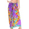LA LEELA Women's Beachwear Vacation Holiday Scarfs Hair Summer Scarves and Wraps Headscarf One Size Short Blue_Y38 - 2 of 3