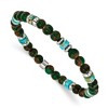 Chisel Stainless Steel 6.60mm Marine-green Emperor and Green Golden Beaded 7.75" Stretch Bracelet - 2 of 4