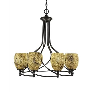 Toltec Lighting Capri 8 - Light Chandelier in  Dark Granite with 5" Gold Fusion Shade - 1 of 1