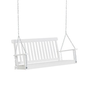 Outsunny 2-Seater Hanging Porch Swing Outdoor Patio Swing Chair Seat with Slatted Build and Chains, 440lbs Weight Capacity - 1 of 4