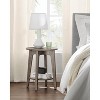 Simple Trending Small Round End Table with Lower Shelf Greige - 3 of 4