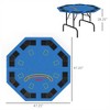 YONWAY Poker Table Foldable 47" Octagon Casino Table Blackjack Texas Holdem Poker Table for 8 Players with Chips Tray and Cup Holders - 3 of 4
