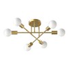 YANSUN 16 in. 6-Light Modern Gold Sputnik Semi-Flush Mount Linear Ceiling Light Fixture for Living Room, Kitchen, Bedroom - 4 of 4