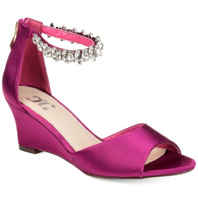Journee Collection Women's Connor Back Heel Zip Open Toe Wedge
