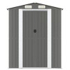 vidaXL Light Gray Garden Storage Shed - Galvanized Steel Outdoor Tool Storage with Sliding Gate and Vent - 75.6" x 173.2" x 87.8" - 3 of 4