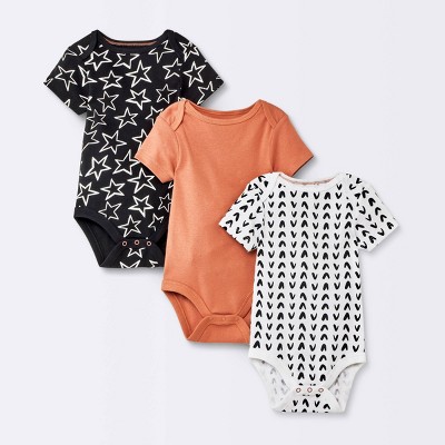 Image of Baby 3pk Short Sleeve Bodysuit - Cloud Island™ Black 0-3M