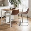 Dovelina 29" Modern PU Leather Barstool Counter Stool Set of 2 - 2 of 4