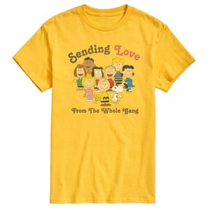 Men's - Peanuts - Gang Sends Love Short Sleeve Graphic T-Shirt - 1 of 4
