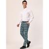 Lars Amadeus Men's Casual Slim Fit Flat Front Skinny Plaid Dress Pants - 4 of 4