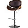 Sapphtopaz 1PC Adjustable Bar Stools with Bentwood Back, Swivel Counter Height Bar Stool with Upholstered, High Chair for Kitchen Island - 3 of 4
