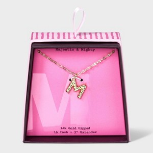 14K Gold Dipped Twisted Bubble Initial Necklace - A New Day™ Gold - 1 of 4