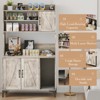 Large Cat Litter Box Enclosure Furniture - Farmhouse Style Pet House with 3 Open Shelves, Storage Cabinet - Modern Wood End Table for Bedroom - 4 of 4