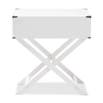 Curtice Contemporary White 1-Drawer Wooden Nightstand