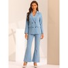 Allegra K Women's Business Work Notched Lapel Blazer and Long Pants 2 Pieces Suit Set - 4 of 4