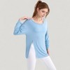Anna-Kaci Active Women's Long Sleeve Pullover Top with Cutout Scoop Neck and Side Slit Hem - 2 of 4