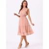 Allegra K Women's Sleeveless Smocked Waist Gilding Metallic Stars Chiffon Party Dress - 4 of 4