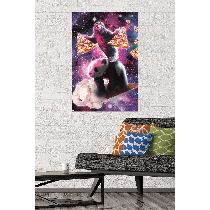 Trends International James Booker - Space Sloth With Pizza Riding Ice Cream Panda Unframed Wall Poster Prints, 2 of 7