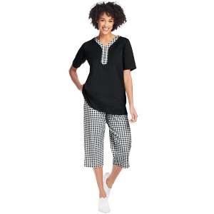 Woman Within Plus Size 2-Piece Tunic Capri Set - 1 of 2