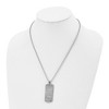 Black Bow Jewelry Stainless Steel Black CZ Polished & Satin Dog Tag Necklace, 20 Inch - 3 of 4