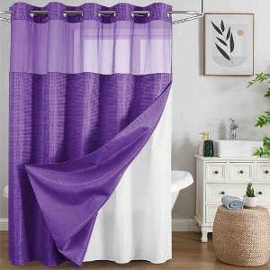 BAGOKIE 72"x75" Waffle Weave Hookless Shower Curtain, Pack of 1 - 1 of 4