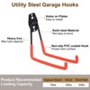 Unique Bargains Steel Bike Ladders Garden Tools Organizing Garage Hooks 6 Pcs - 3 of 4