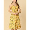 Allegra K Women's Floral Twist Front Knee Length Summer Adjustable Strap Sundresses - 2 of 4