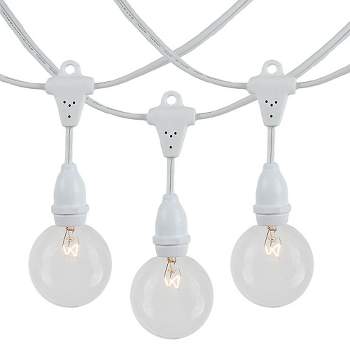 Novelty Lights Globe Outdoor String Lights with 25 suspended Sockets Suspended White Wire 25 Feet