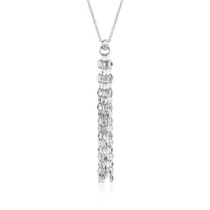 Ross-Simons Italian Sterling Silver Lumachina-Chain Tassel Necklace Size 18 - 1 of 3