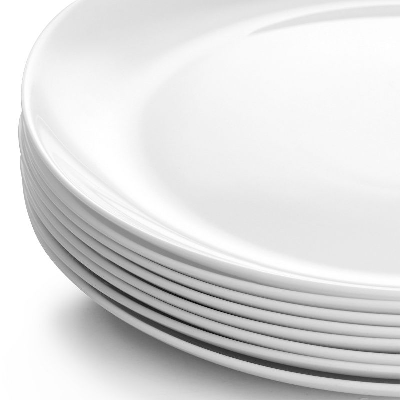 Gibson Ultra Olstead 8 Piece Break-Resistant Tempered Opal Glass Dinner Plate Set in White, 5 of 7
