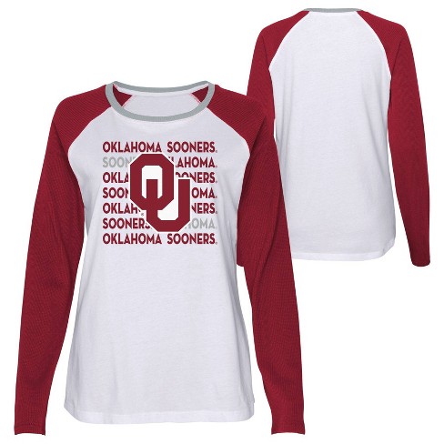 Girls Youth Gameday Couture White Oklahoma Sooners PoweredBy Got the Power  Long Sleeve T-Shirt