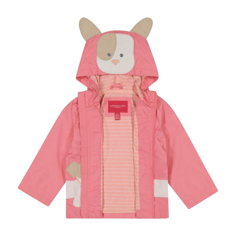 LONDON FOG Baby and Little Girls' Little Animal Jersey Lined Rainslicker Jacket, 2 of 3