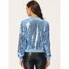 INSPIRE CHIC Women's Party Sequin Sparkle Long Sleeve Cropped Length Zipper Bomber Jacket - image 4 of 4