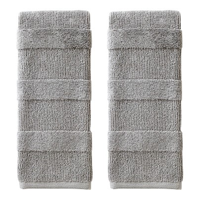 SKL Home 2pc Efrie Hand Towels : Microfiber, Machine Washable, Non-Slip Backing
