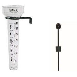 Rain Gauge with 30" Galvanized Steel Plant Support Stake – Durable & Weather-Resistant Garden Tool - 1 of 4
