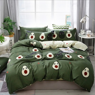Boersma 3 Piece Cute Avocado Duvet Cover Set King Size for Adults Ultra Soft Bedding Set Green