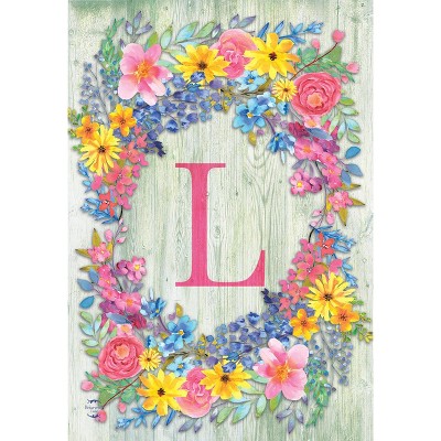 Briarwood Lane Spring Garden Flag 18x12.5 For Outdoor Spring Monogram Letter L Garden Flag Flag For Spring Garden Flag Flags For Outside