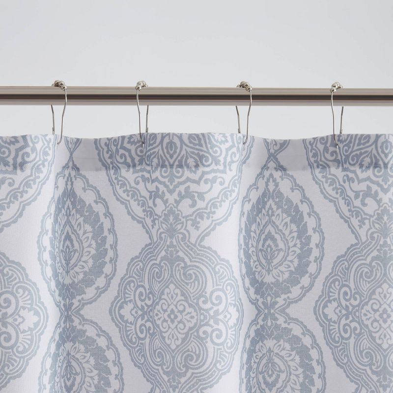 VCNY 72"x72" Chester Damask Cotton Rich Fabric Shower Curtain, 4 of 8