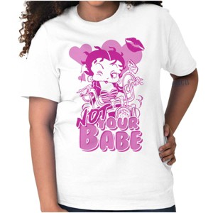 Betty Boop Not Your Babe Biker Womens Graphic T Shirt Tees Brisco Brands - 1 of 4