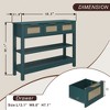 APRILSOUL 43.3" Sofa/Console Table - with 3 Top Drawers and 2 Open Shelves, Farmhouse Style - 4 of 4