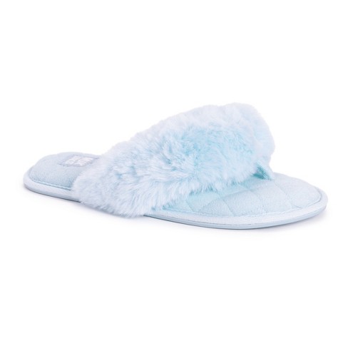 MUK LUKS Pantofola Donna Maren – Modello Perizoma, In Peluche Sintetico Con Memory Foam, Suola Interna/Esterna, Taglie S/M/L/XL