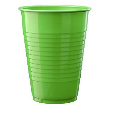 12 Oz. Lime Green Plastic Cups - 50 Ct.