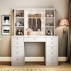 Angel Sar Makeup Vanity Desk with Mirror and Lights, 45.28" White Vanity Table with 11 Drawers - 2 of 4